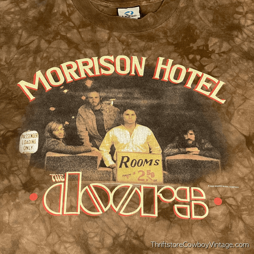 Vintage The Doors Band T-Shirt Liquid Blue Tie Dye Y2K 2002 LARGE