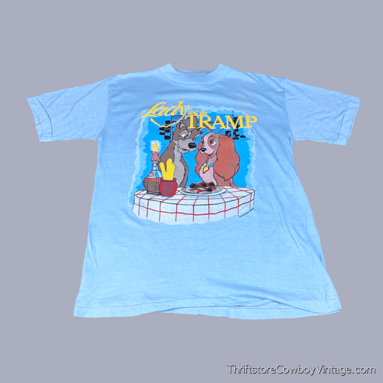 Vintage Deadstock 80s Lady and the Tramp Disney T-Shirt MEDIUM