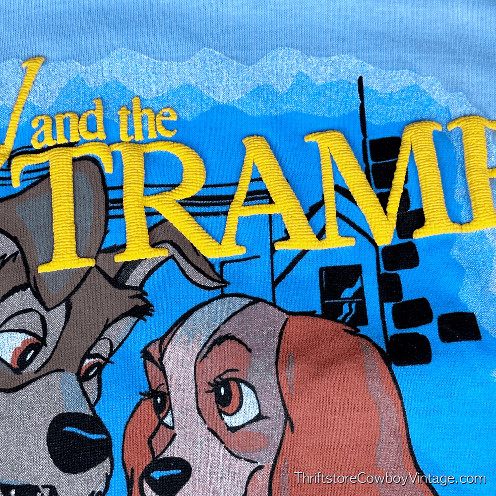 Vintage Deadstock 80s Lady and the Tramp Disney T-Shirt MEDIUM