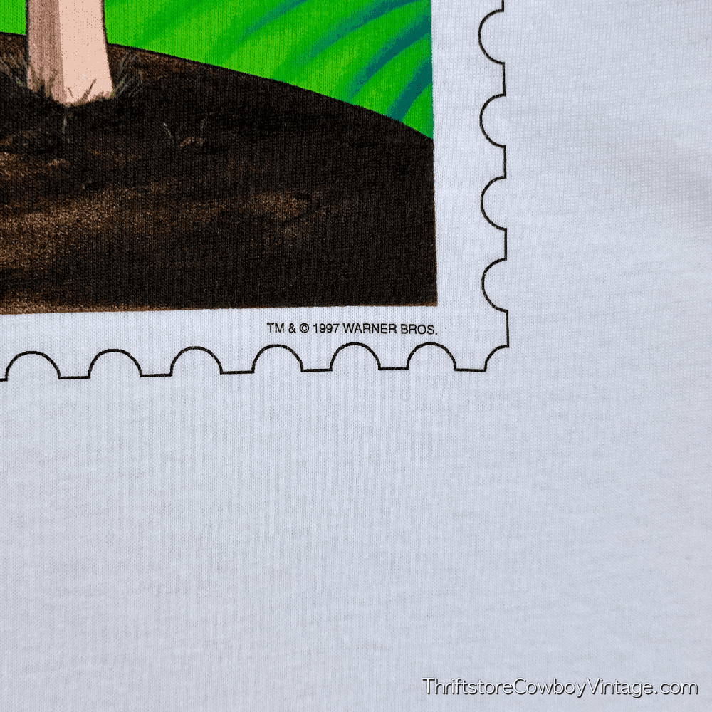Vintage 90s Bugs Bunny Postage Stamp T-Shirt LARGE