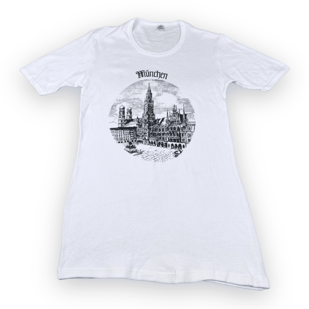 Vintage 80s Munich München Women’s Ringer T-Shirt MEDIUM