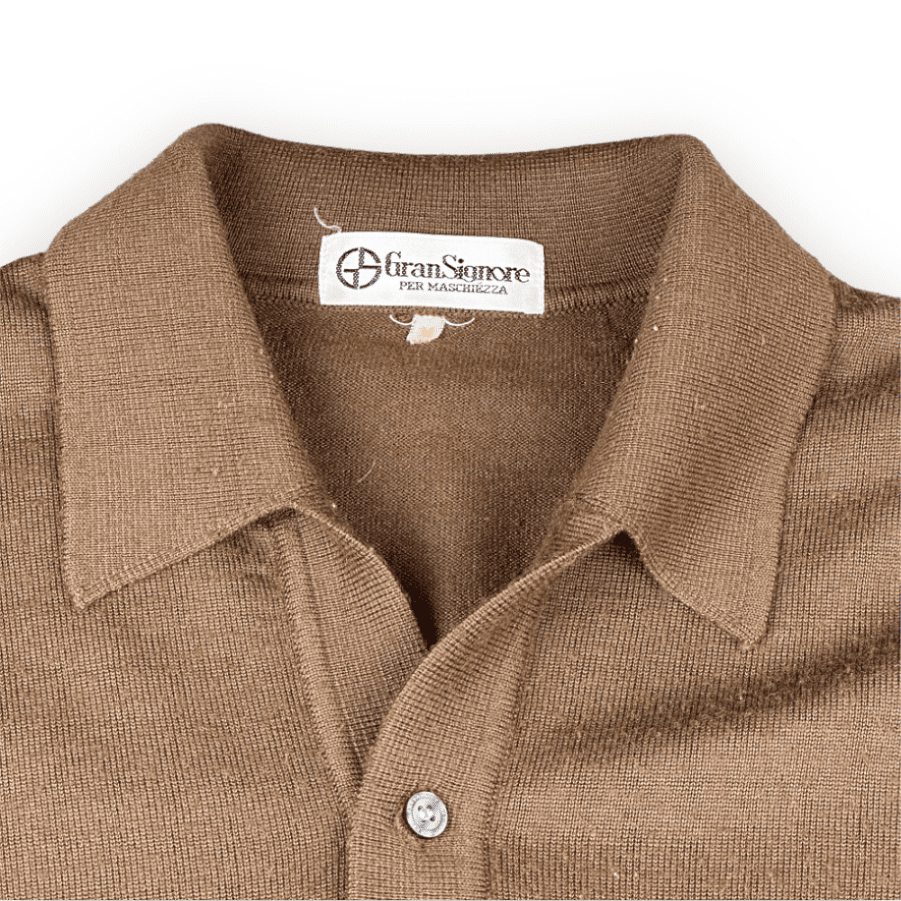 Vintage 70s Gran Signore Long Sleeve Polo Shirt SMALL