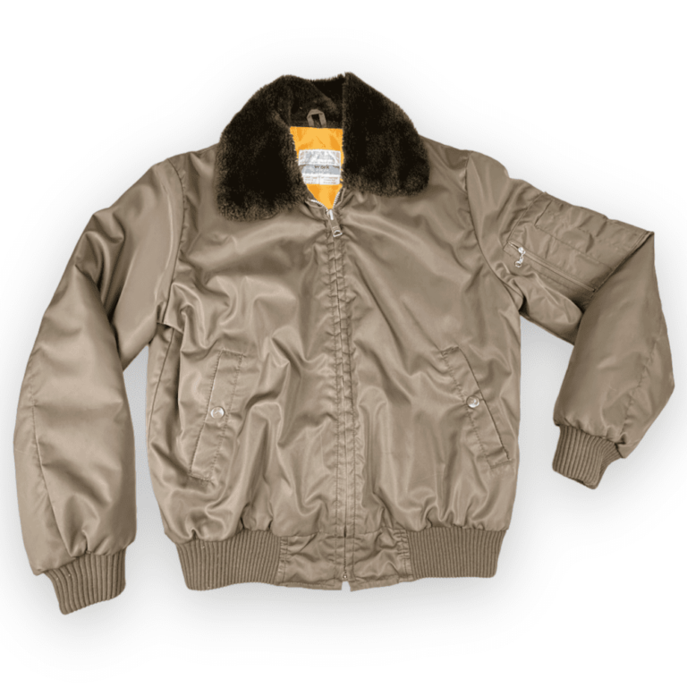 Vintage 80s Sears Work Leisure Shearling Brown Bomber Jacket MEDIUM