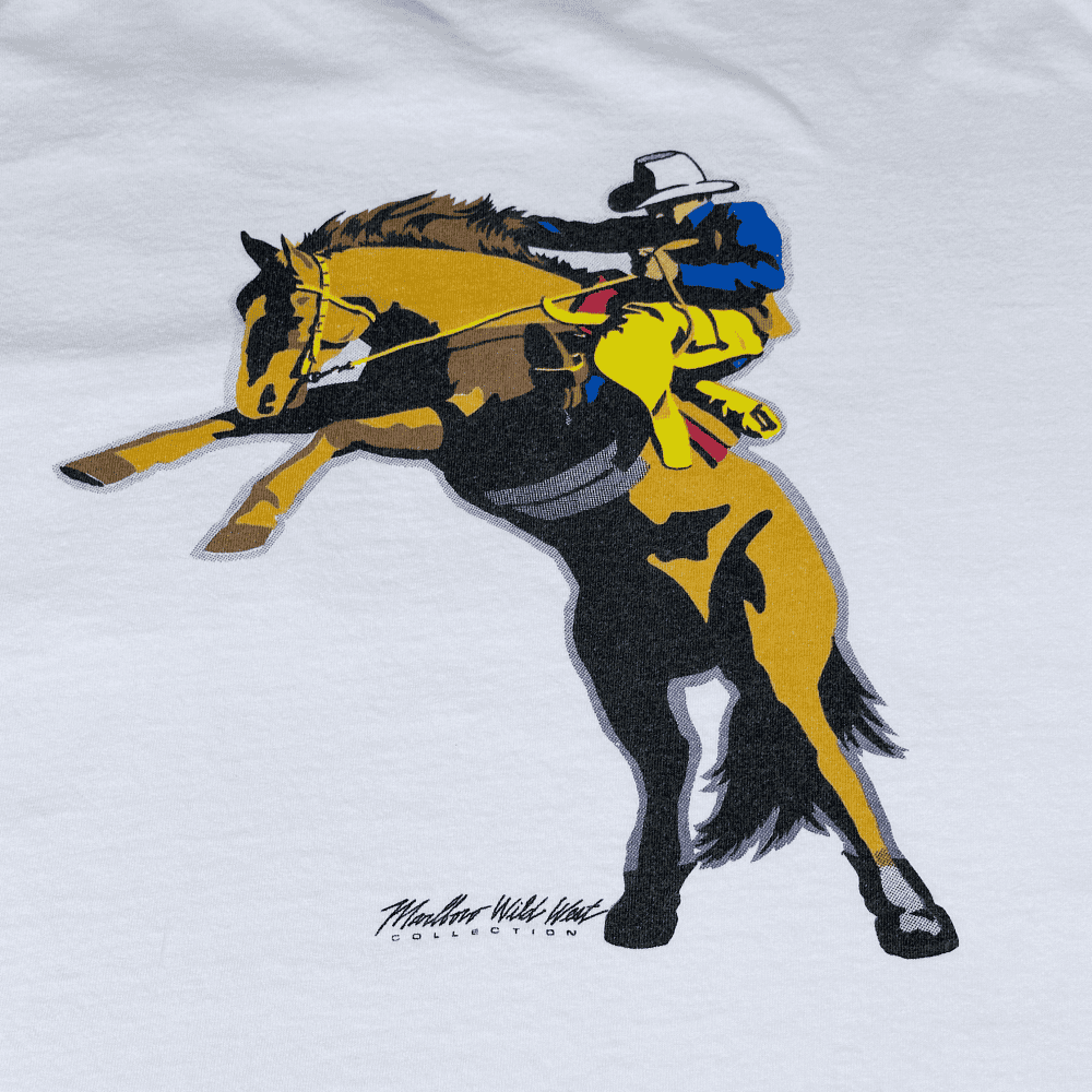 Vintage 90s Marlboro Wild West Collection Cowboy T-Shirt LARGE
