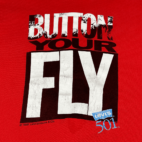 Vintage 90s Button Your Fly Levi's 501 Jeans T-Shirt LARGE