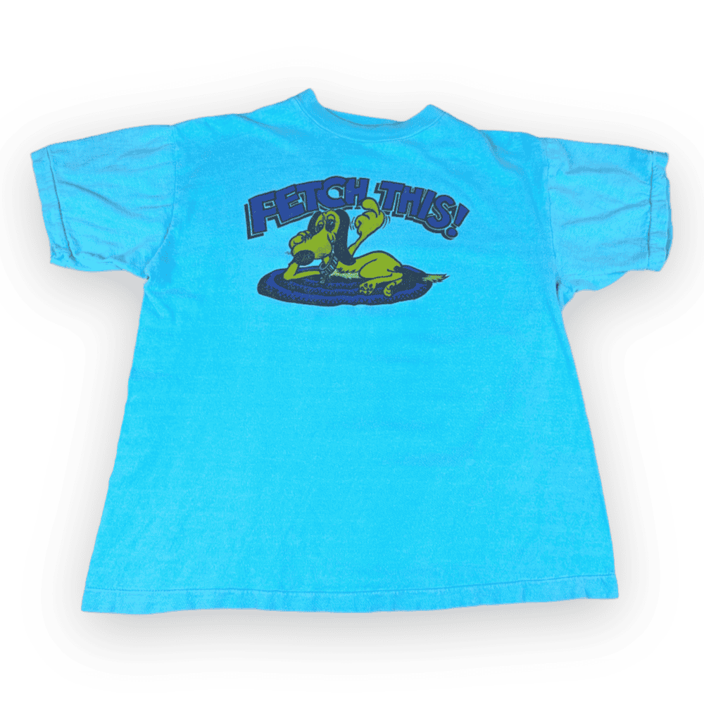 Vintage 80s Fetch This! Dog Middle Finger T-Shirt MEDIUM