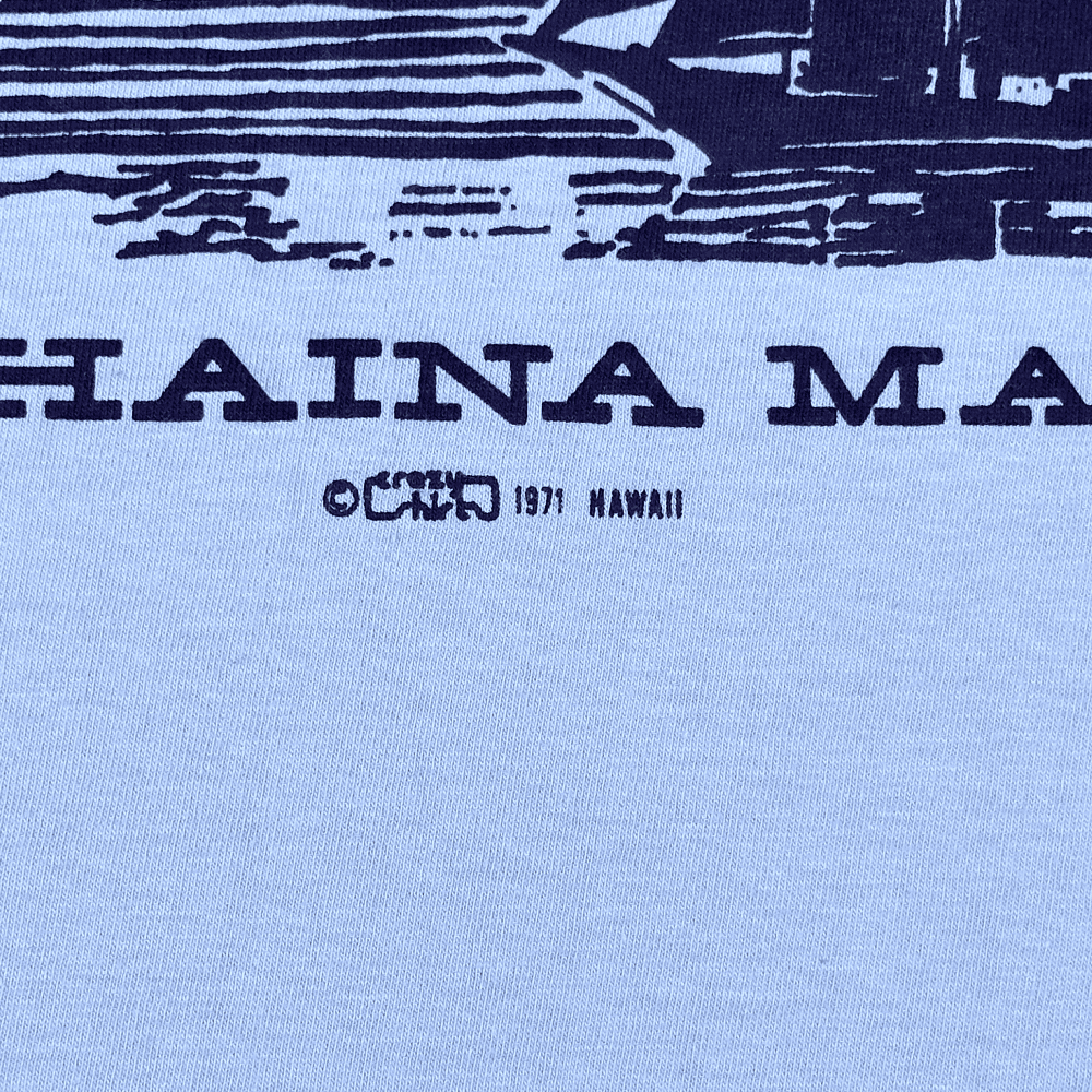 Vintage 70s Lahaina Maui Hawaii Sailboat T-Shirt LARGE