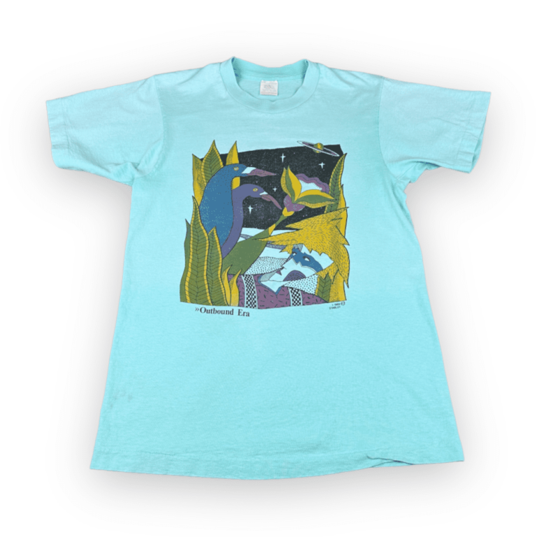 Vintage 80s Outbound Era Psychedelic Duck Painting T-Shirt MEDIUM