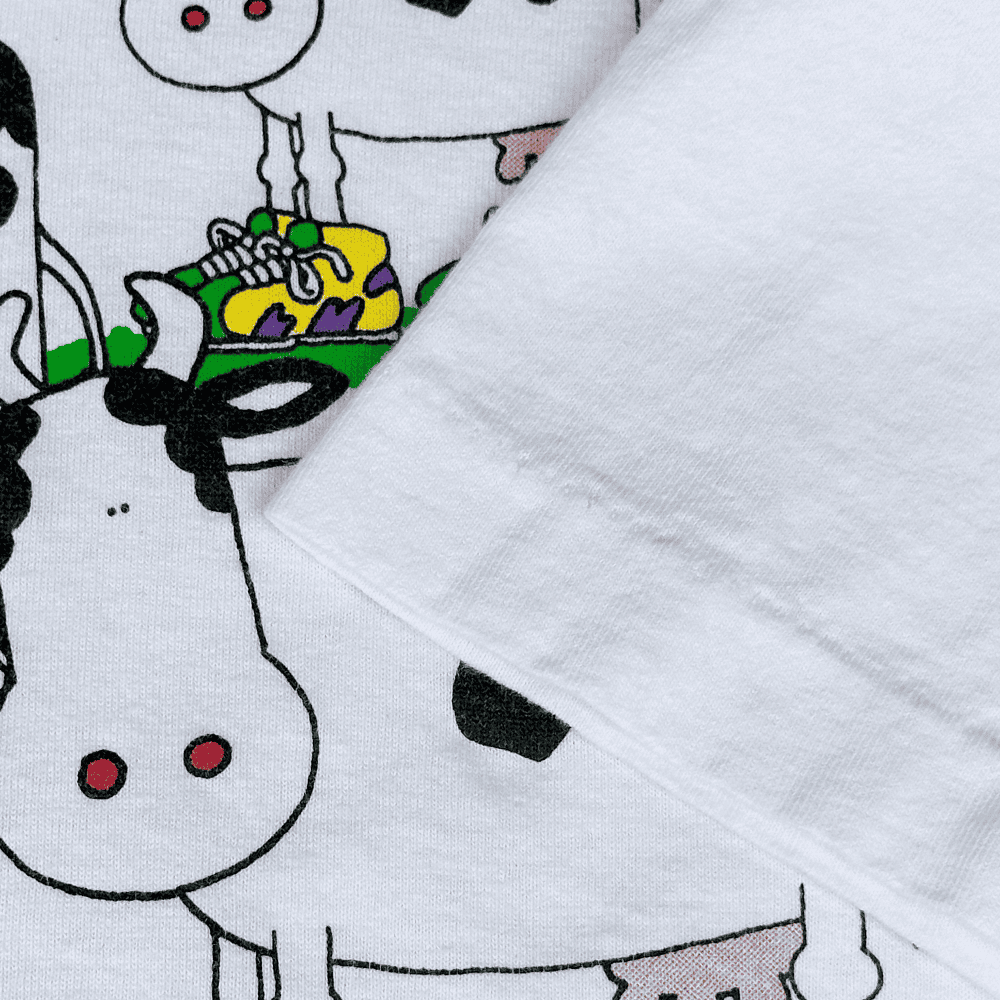 Vintage 90s Holstein Cows in Sneakers Cartoon T-Shirt LARGE