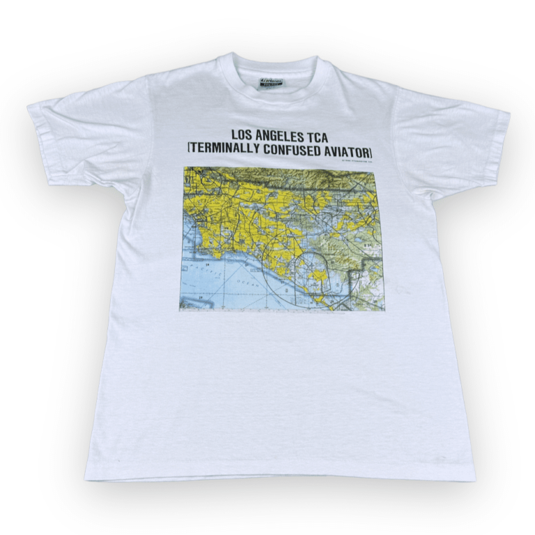 Vintage 80s Los Angeles TCA Terminally Confused Aviator T-Shirt SMALL