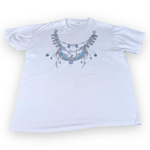 Vintage 90s Native American Eagle Turquoise Necklace T-Shirt EXTRA LARGE
