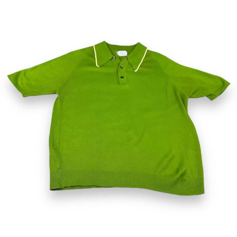 Vintage 60s JC Penney Avocado Green Polo Shirt MEDIUM