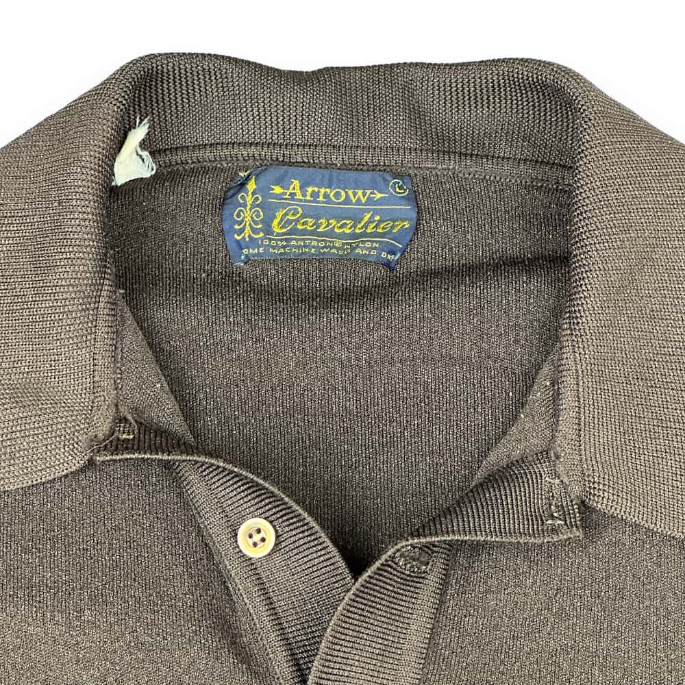 Vintage 70s Arrow Cavalier Chocolate Brown Polo Shirt MEDIUM/LARGE