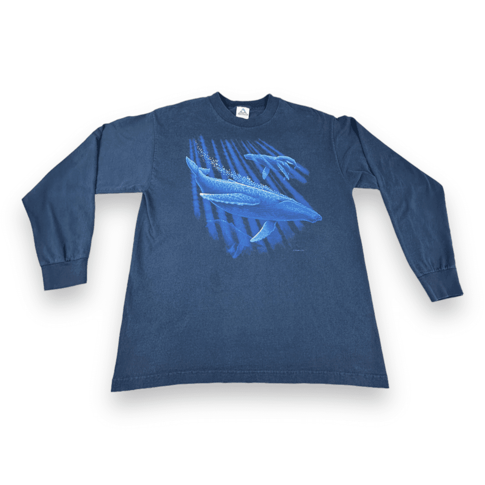 Vintage 90s Humpback Whale Pod Long Sleeve T-Shirt LARGE