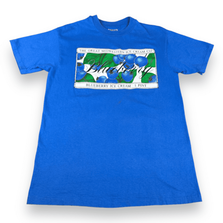 Vintage 80s Great Midwestern Ice Cream Co. Blueberry Pint T-Shirt MEDIUM