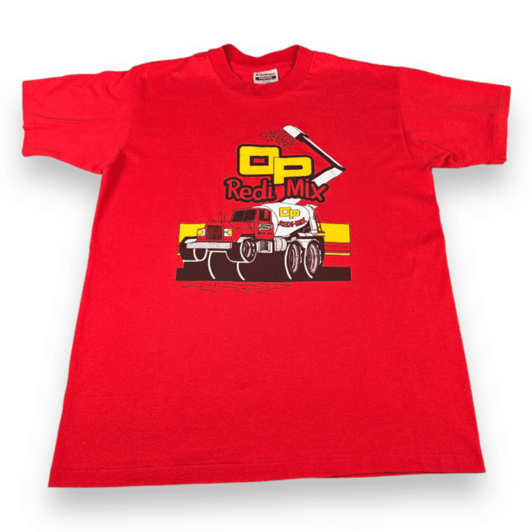 Vintage 80s OP Redi Mix Cement Truck T-Shirt MEDIUM