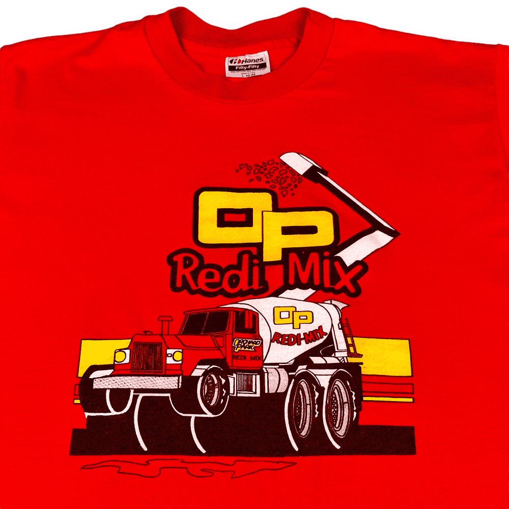 Vintage 80s OP Redi Mix Cement Truck T-Shirt MEDIUM