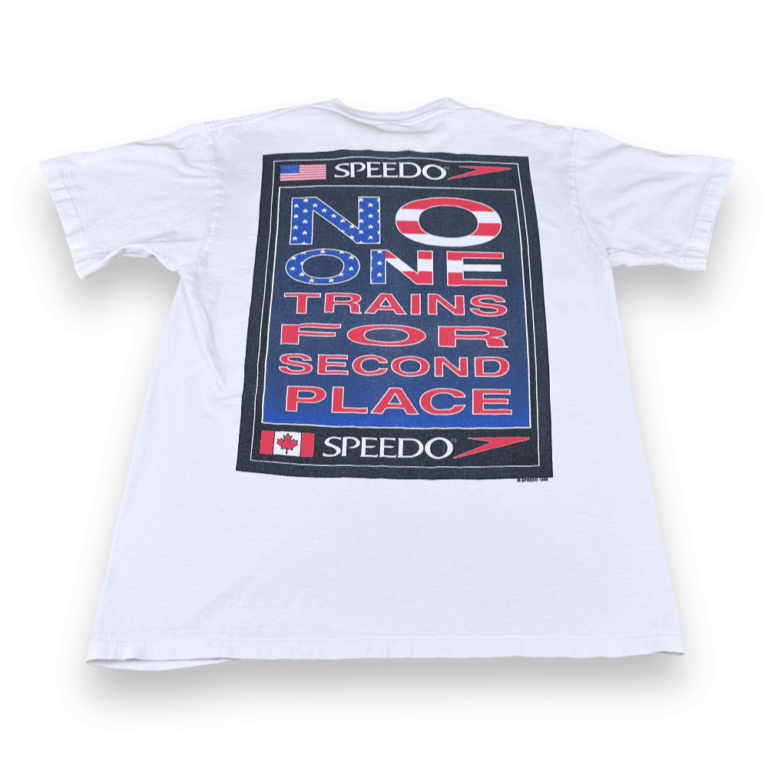 Vintage Speedo Shirt No One Trains for Second Place 90s