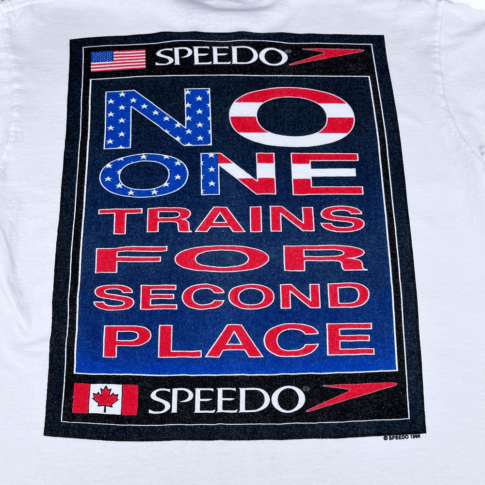Vintage Speedo Shirt No One Trains for Second Place 90s