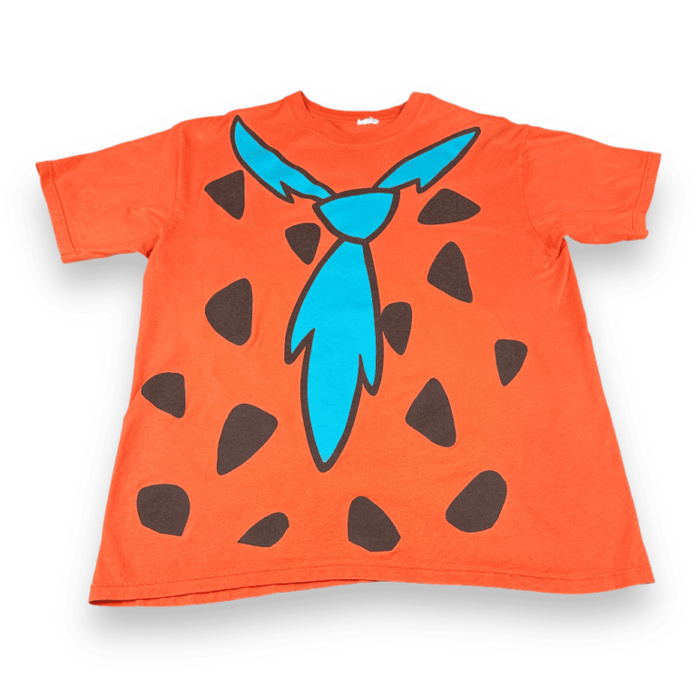 Vintage 90s Fred Flintstone Orange All Over T-Shirt LARGE