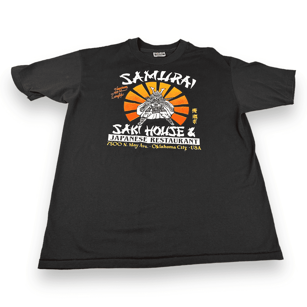 Vintage 90s Samurai Saki House & Japanese Restaurant T-Shirt LARGE