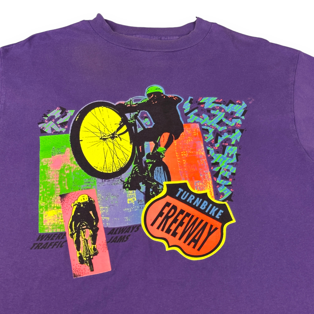 Vintage 90s Topico Bay Turnbike Freeway Cycling T-Shirt LARGE