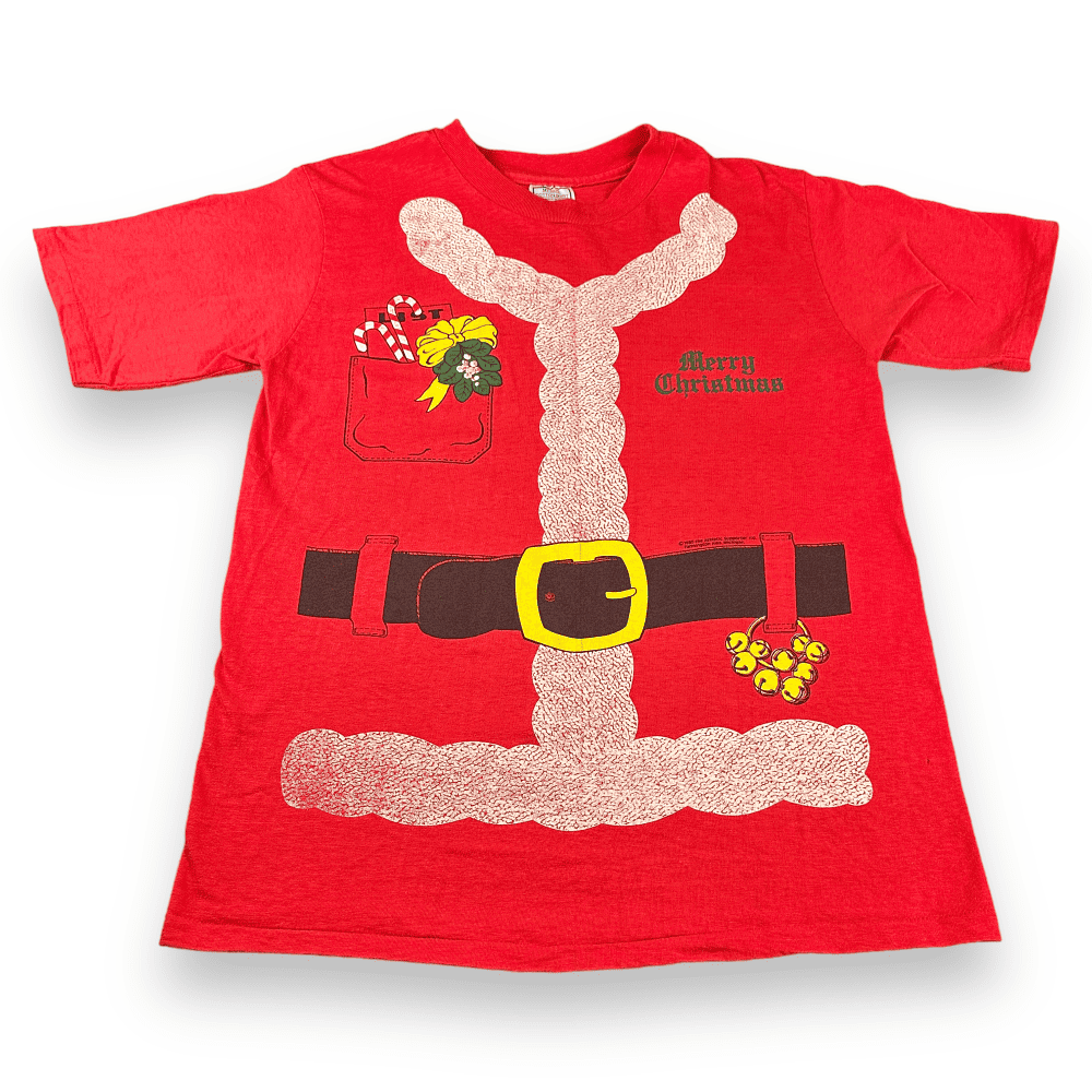 Vintage 80s Santa Claus All Over Print T-Shirt MEDIUM
