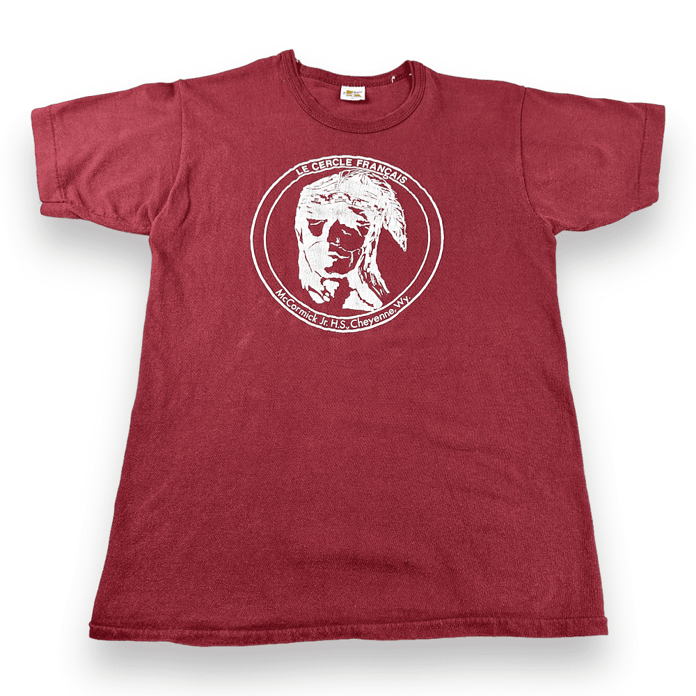 Vintage 70s French Club Junior High School T-Shirt SMALL