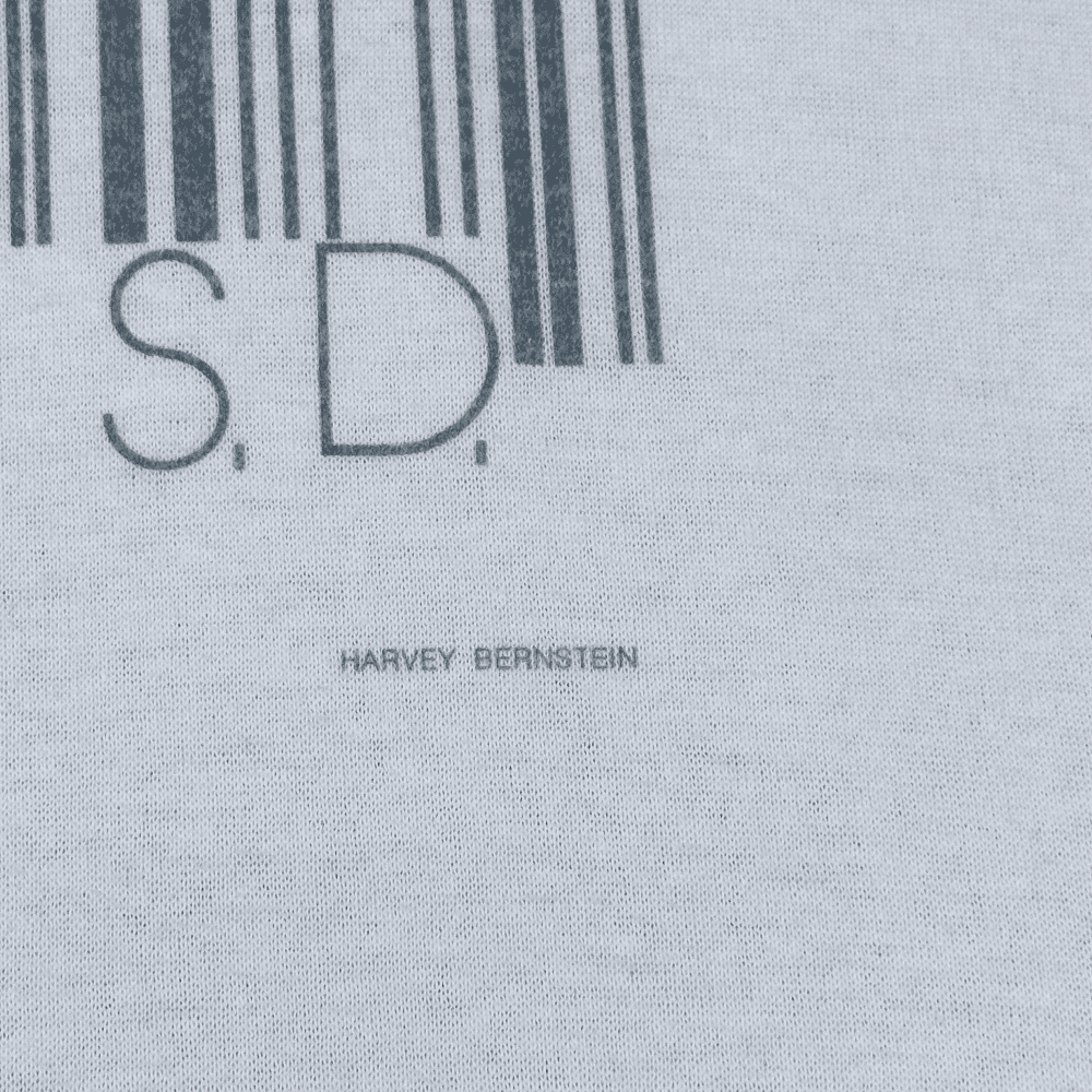 Vintage 80s Parsons School of Design Barcode Muscle T-Shirt MEDIUM