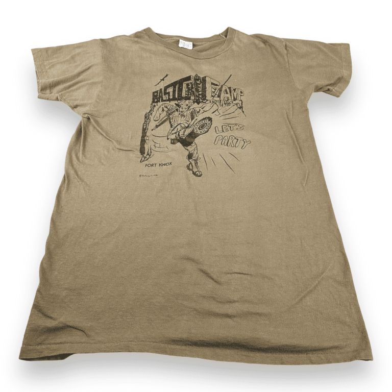 Vintage 80s Basic Camp Lets Party Fort Knox T-Shirt MEDIUM/LARGE