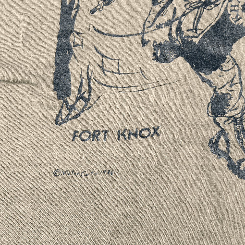 Vintage 80s Basic Camp Lets Party Fort Knox T-Shirt MEDIUM/LARGE