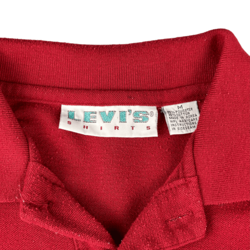 Vintage 80s Levi's Red Polo Shirt MEDIUM