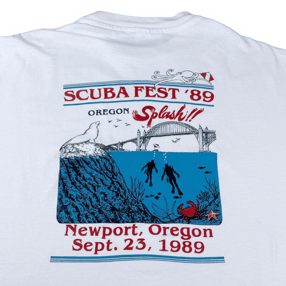 Vintage 80s Scuba Fest Newport Oregon T-Shirt LARGE