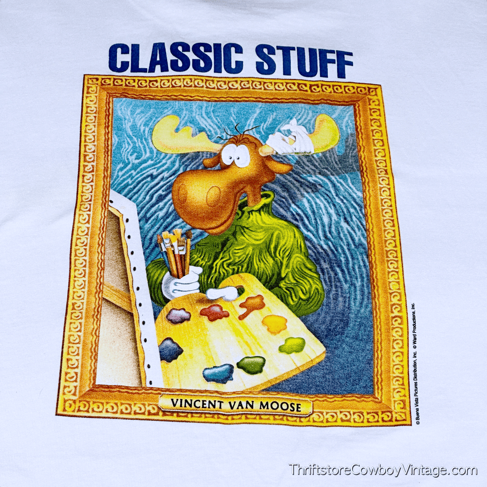 Vintage 90s Adventures of Rocky & Bullwinkle T-Shirt LARGE
