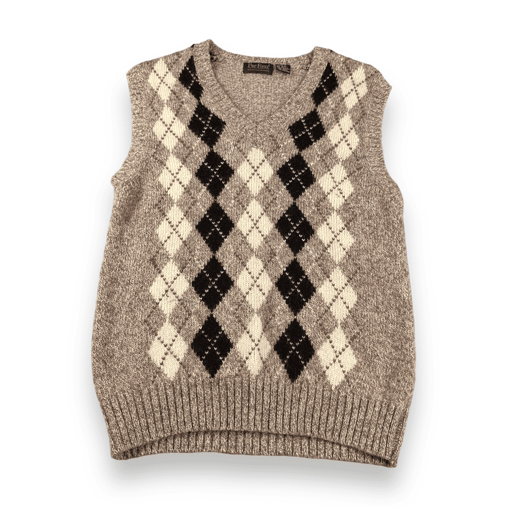 Vintage 80s Par Four Argyle Coffee Shop Sweater Vest XS
