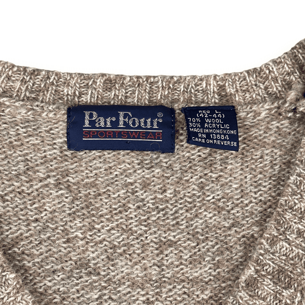 Vintage 80s Par Four Argyle Coffee Shop Sweater Vest XS