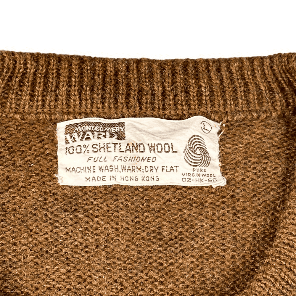 Vintage 60s Montgomery Ward Brown Sweater Vest SMALL