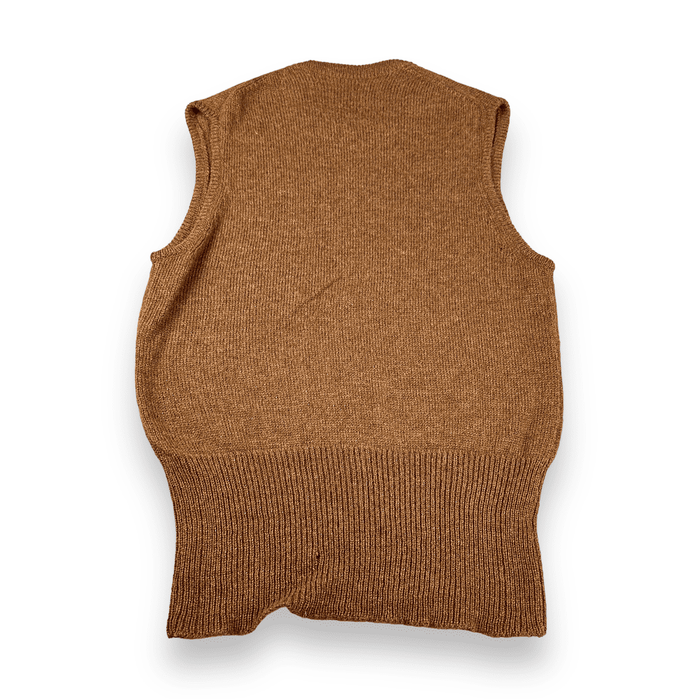Vintage 60s Montgomery Ward Brown Sweater Vest SMALL