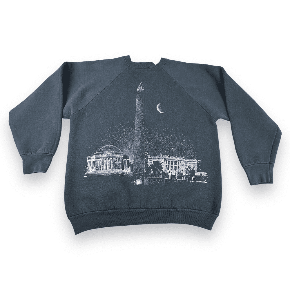 Vintage 90s Washington D.C. Monuments Raglan Sweatshirt MEDIUM