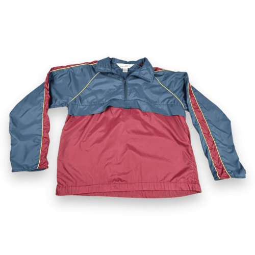 Vintage 80s Color Block Windbreaker Brand Pullover Jacket LARGE