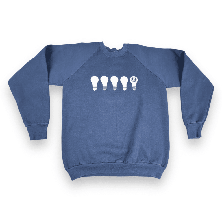 Vintage 80s General Electric GE Lightbulbs Raglan Sweatshirt MEDIUM