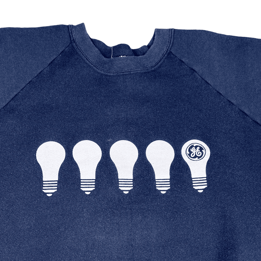 Vintage 80s General Electric GE Lightbulbs Raglan Sweatshirt MEDIUM