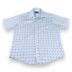 Vintage 80s JC Penney Blue Rose Pattern Button Down Shirt LARGE