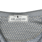 Vintage John Ashford Polo Shirt Blue Brown Stripes Linen Blend 90s Adult MEDIUM