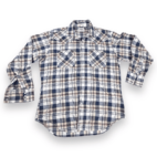 Vintage 80s Campus Plaid Pearl Snap Western Shirt LARGE