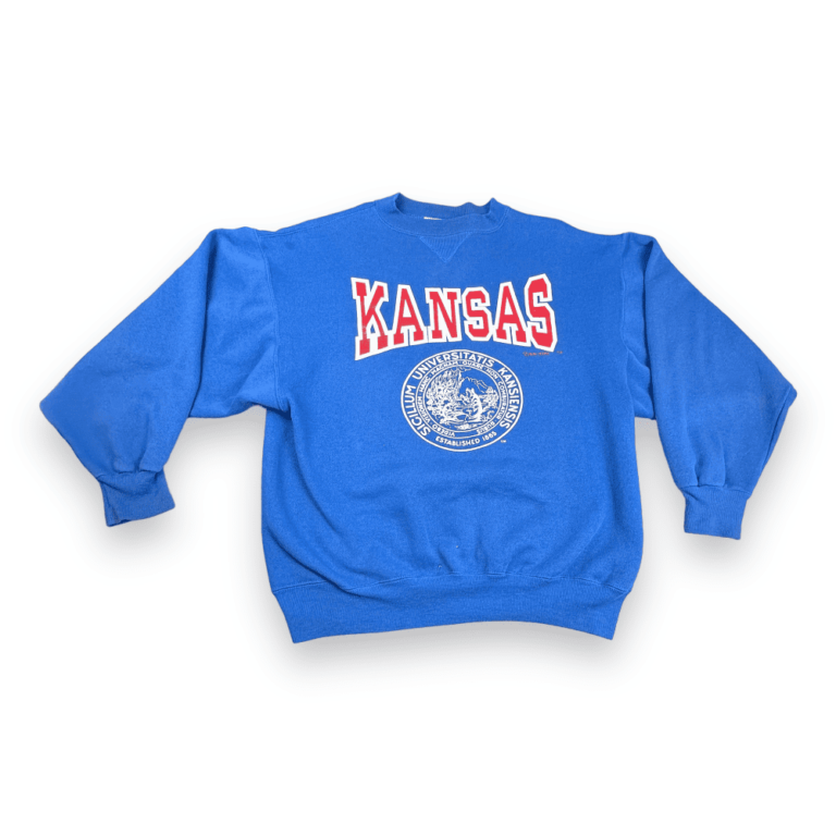 Vintage 80s University of Kansas Blue Sweatshirt LARGE