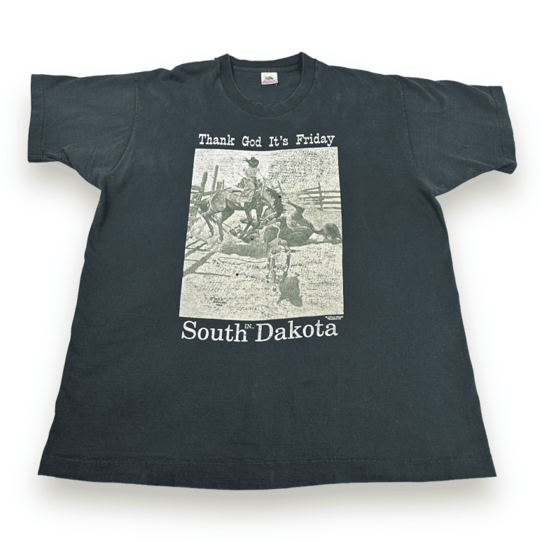 Vintage 90s Thank God It's Friday In South Dakota Cowboy T-Shirt XL