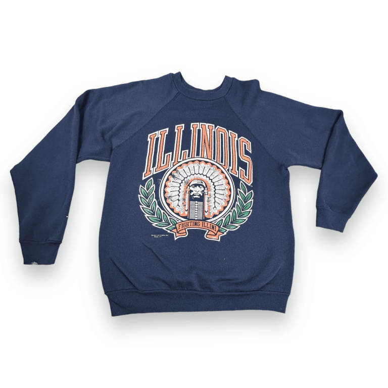 Vintage 80s University of Illinois Illini Raglan Sweatshirt SMALL