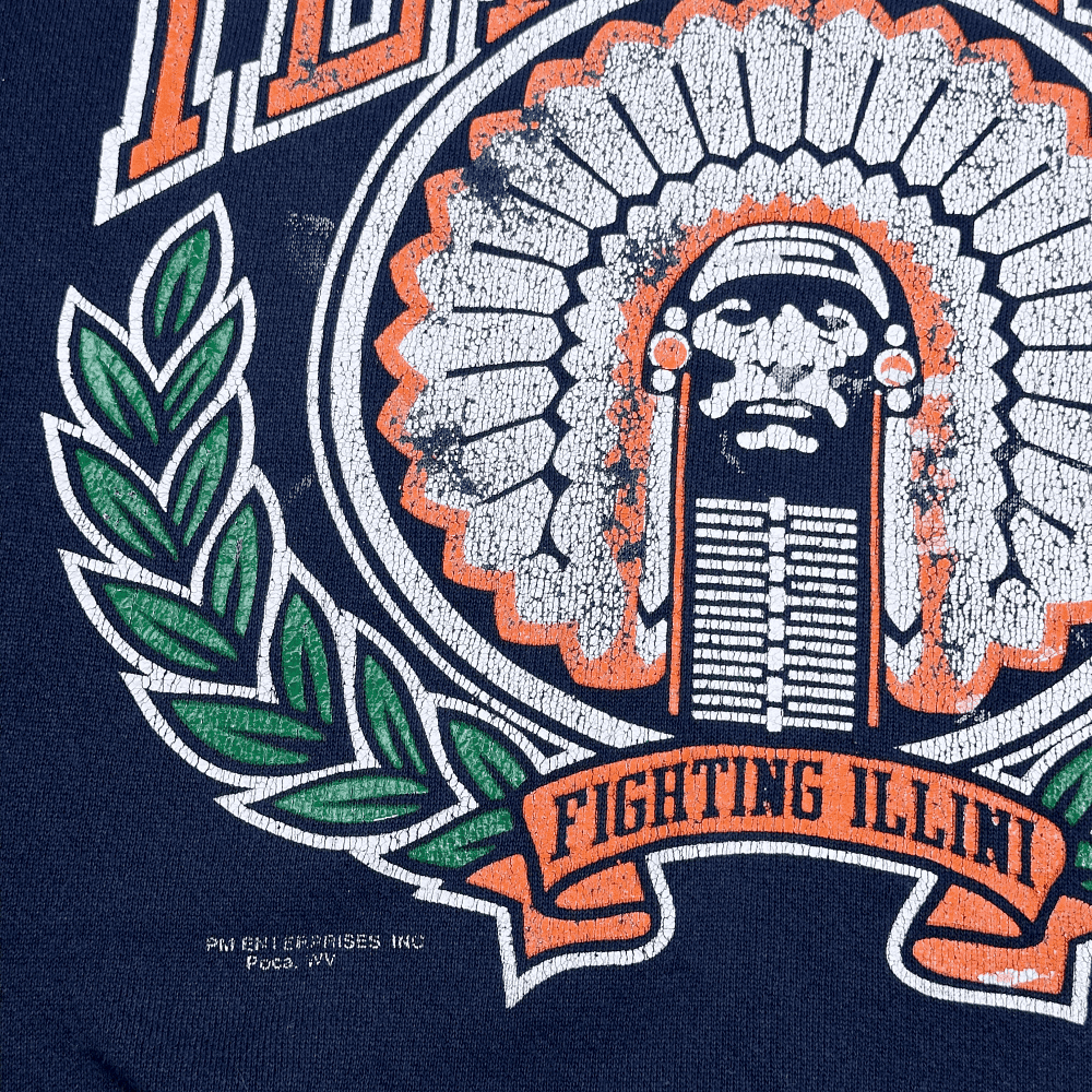 Vintage 80s University of Illinois Illini Raglan Sweatshirt SMALL