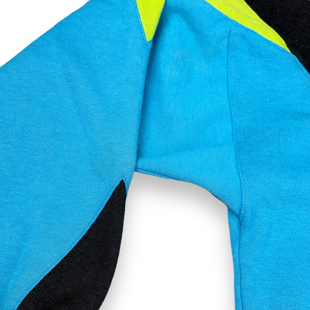 Vintage 90s Asics Blue Color Block V Sweatshirt SMALL